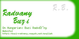 radvany buzi business card